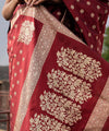 Red Jacquard Silk Saree | Traditional Wedding Wear