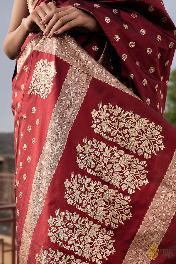Red Jacquard Silk Saree | Traditional Wedding Wear
