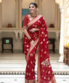 Red Jacquard Silk Saree | Traditional Wedding Wear