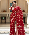 Red Jacquard Silk Saree | Traditional Wedding Wear