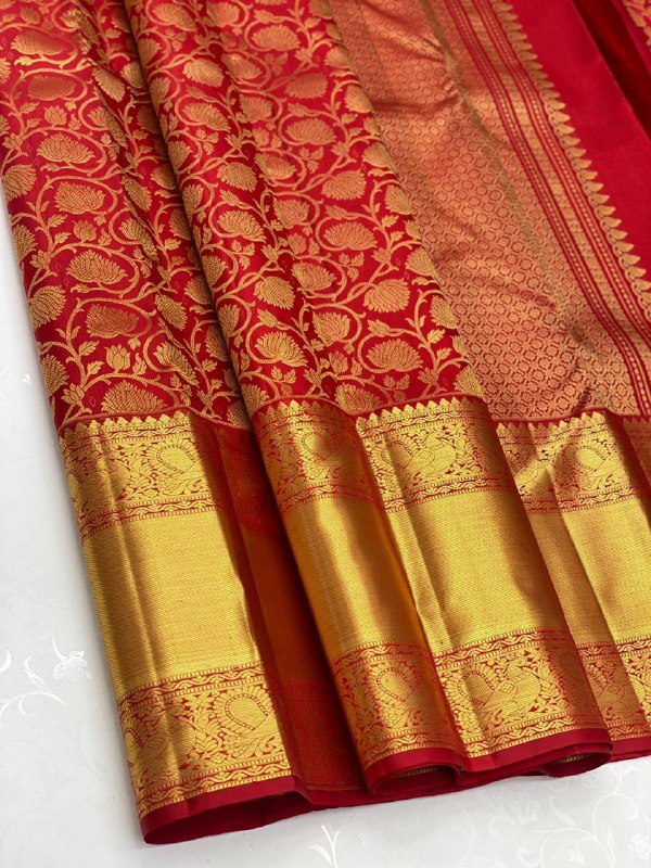 Red Kanjivaram Silk Saree | Bridal & Festive Wear