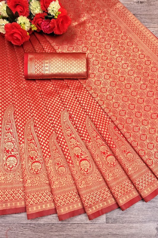Red Kanjivaram Silk Saree | Bridal & Festive Wear