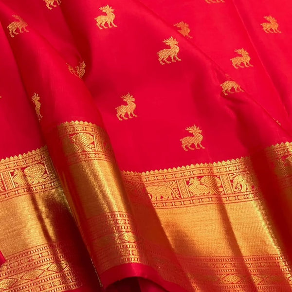 Red Kanjivaram Silk Saree | Bridal & Festive Wear