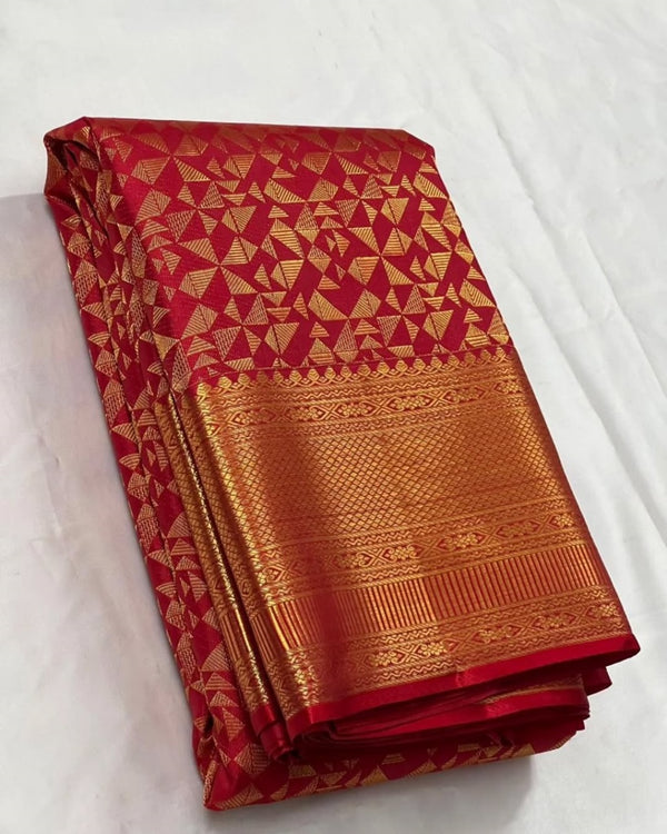 Red Kanjivaram Silk Saree | Ethnic Wear for Women