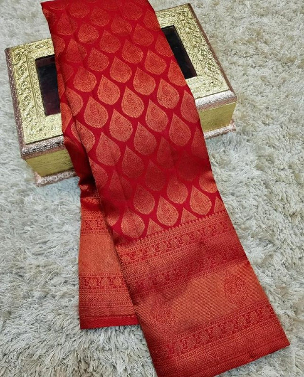 Red Kanjivaram Silk Saree | Ethnic Wear for Women
