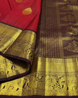 Red Kanjivaram Silk Saree | Ethnic Wear for Women