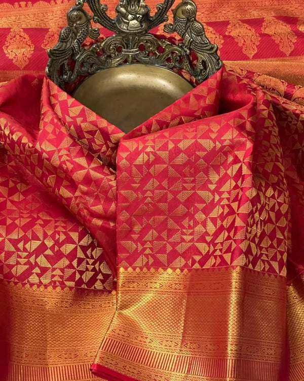 Red Kanjivaram Silk Saree | Ethnic Wear for Women