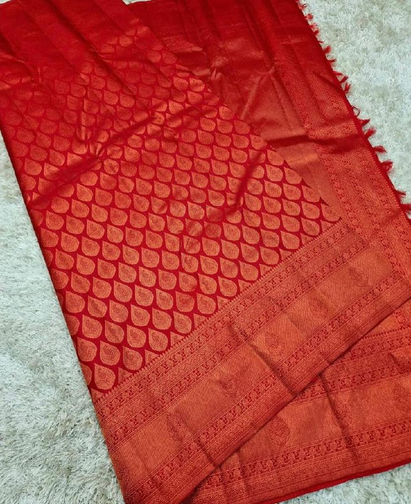 Red Kanjivaram Silk Saree | Ethnic Wear for Women