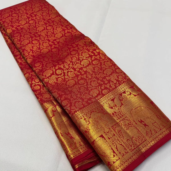 Red Kanjivaram Silk Saree | Festival & Ceremony Wear