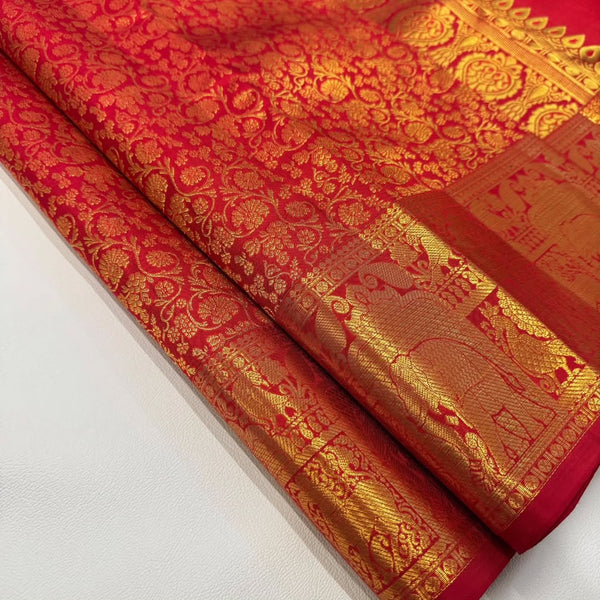 Red Kanjivaram Silk Saree | Festival & Ceremony Wear