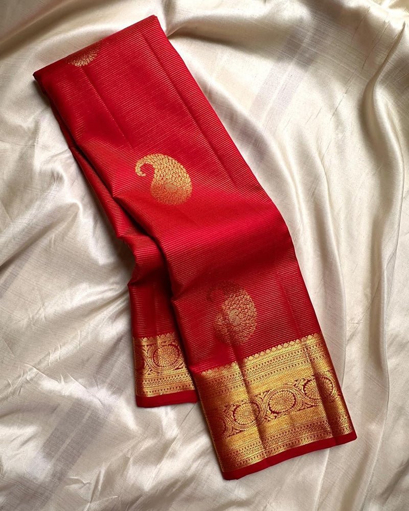 Red Kanjivaram Silk Saree | Festive & Party Wear