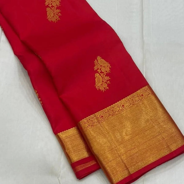 Red Kanjivaram Silk Saree | Festive & Party Wear