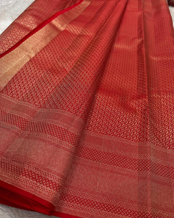 Red Kanjivaram Silk Saree | Festive & Party Wear
