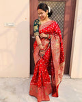 Red Kanjivaram Silk Saree | Traditional Wedding Wear
