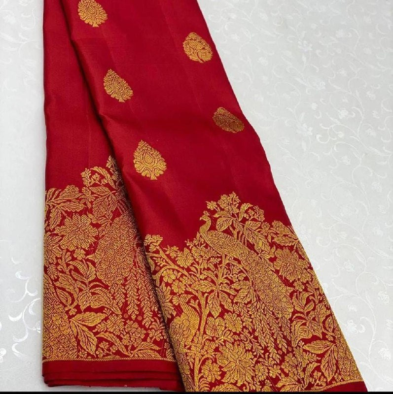 Red Kanjivaram Silk Saree | Traditional Wedding Wear