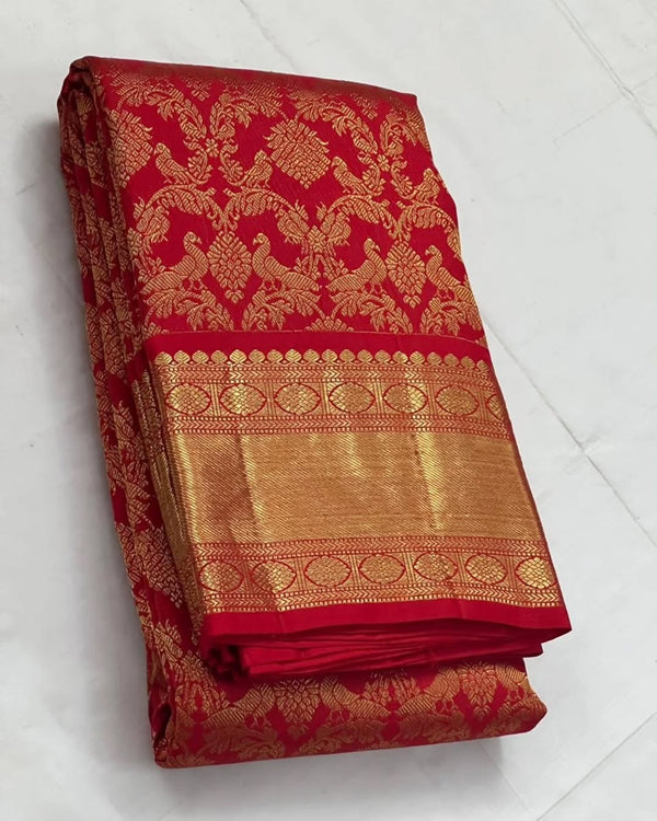 Red Kanjivaram Silk Saree | Traditional Wedding Wear