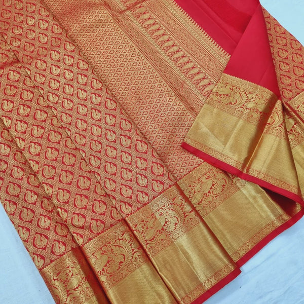 Red Kanjivaram Silk Saree | Traditional Wedding Wear