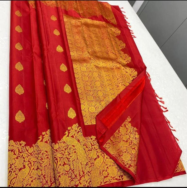 Red Kanjivaram Silk Saree | Traditional Wedding Wear