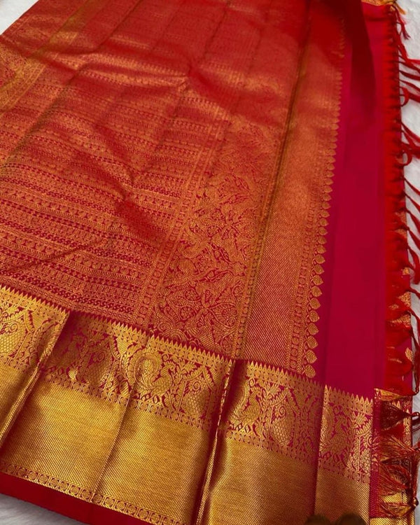 Red Kanjivaram Silk Saree | Traditional Wedding Wear