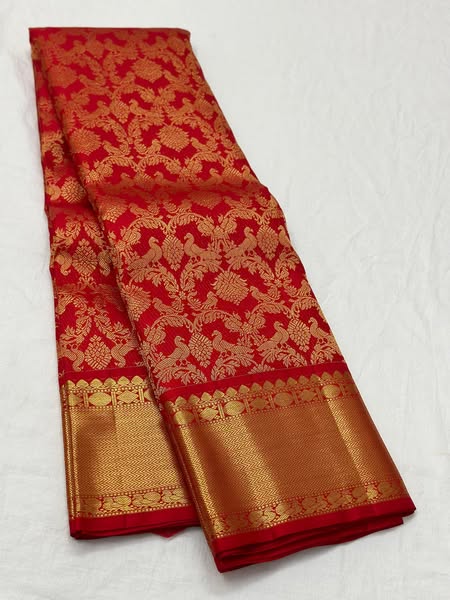 Red Kanjivaram Silk Saree | Traditional Wedding Wear