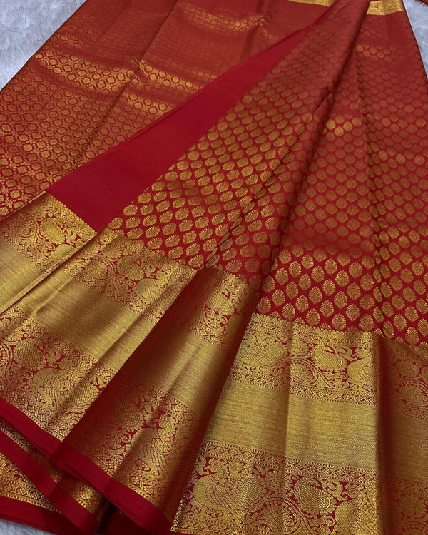 Red Kanjivaram Silk Saree | Traditional Wedding Wear