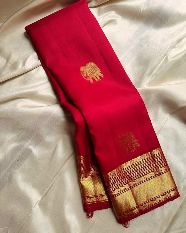 Red Kanjivaram Silk Saree | Traditional Wedding Wear