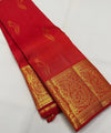 Red Kanjivaram Silk Saree | Traditional Zari Weave