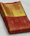 Red Kanjivaram Silk Saree | Traditional Zari Weave