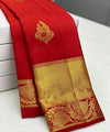 Red Kanjivaram Silk Saree | Traditional Zari Weave