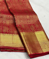 Red Kanjivaram Silk Saree | Traditional Zari Weave
