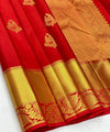 Red Kanjivaram Silk Saree | Traditional Zari Weave