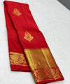 Red Kanjivaram Silk Saree | Traditional Zari Weave