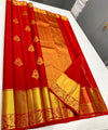Red Kanjivaram Silk Saree | Traditional Zari Weave