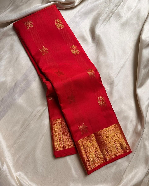 Red Kanjivaram Silk Saree | Wedding & Festive Wear