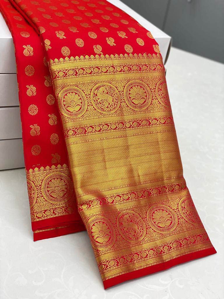 Red Kanjivaram Silk Saree | Wedding & Festive Wear