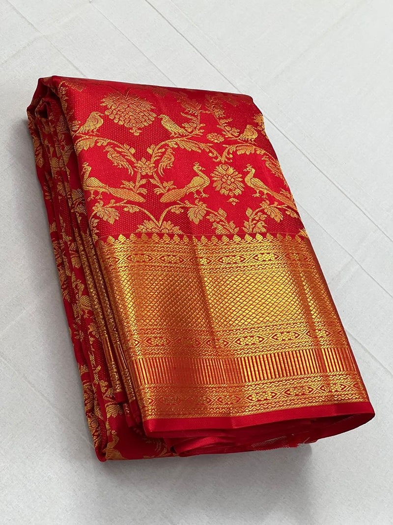 Red Kanjivaram Silk Saree | Wedding & Festive Wear