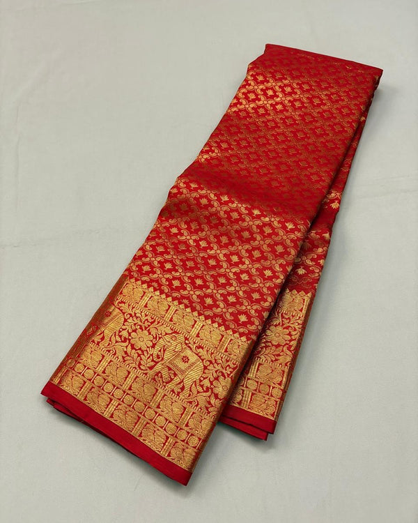 Red Kanjivaram Silk Saree | Wedding & Festive Wear