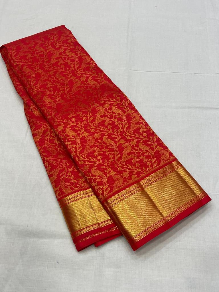 Red Kanjivaram Silk Saree | Wedding & Reception Wear