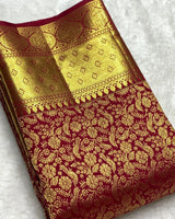 Red Kanjivaram Silk Saree | Wedding & Reception Wear