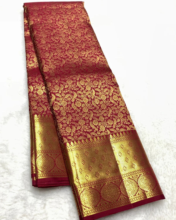 Red Kanjivaram Silk Saree | Wedding & Reception Wear