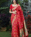 Red Paithani Silk Saree | Peacock Motif Zari Pallu