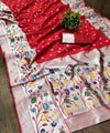 Red Paithani Silk Saree | Traditional Wedding Wear