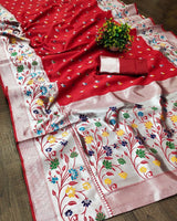 Red Paithani Silk Saree | Traditional Wedding Wear