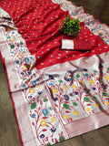 Red Paithani Silk Saree | Traditional Wedding Wear
