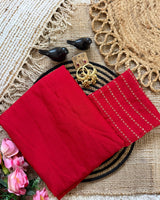 Red Rangoli Crush Saree with Sequin Bits Blouse | RD VIAANA