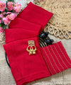 Red Rangoli Crush Saree with Sequin Bits Blouse | RD VIAANA