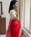 Red Space Satin Sequence Work Saree for Party & Wedding | RD APEXA