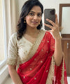 Red Space Satin Sequence Work Saree for Party & Wedding | RD APEXA