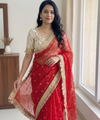 Red Space Satin Sequence Work Saree for Party & Wedding | RD APEXA