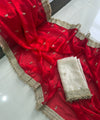 Red Space Satin Sequence Work Saree for Party & Wedding | RD APEXA